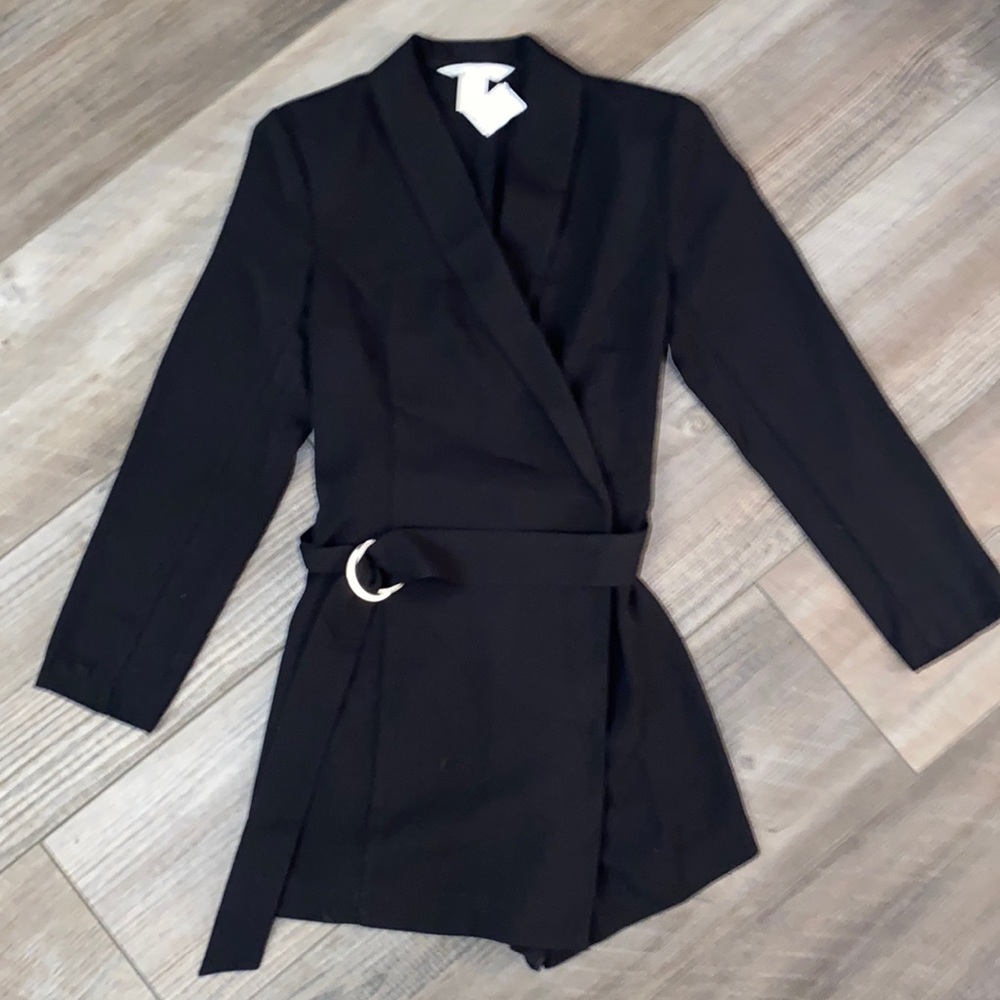NWT ✨ H&M Suit Romper Black Black Party Casual Size 6